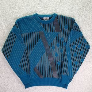 Vintage 90s Clear Creek Sweater Leather  acrylic